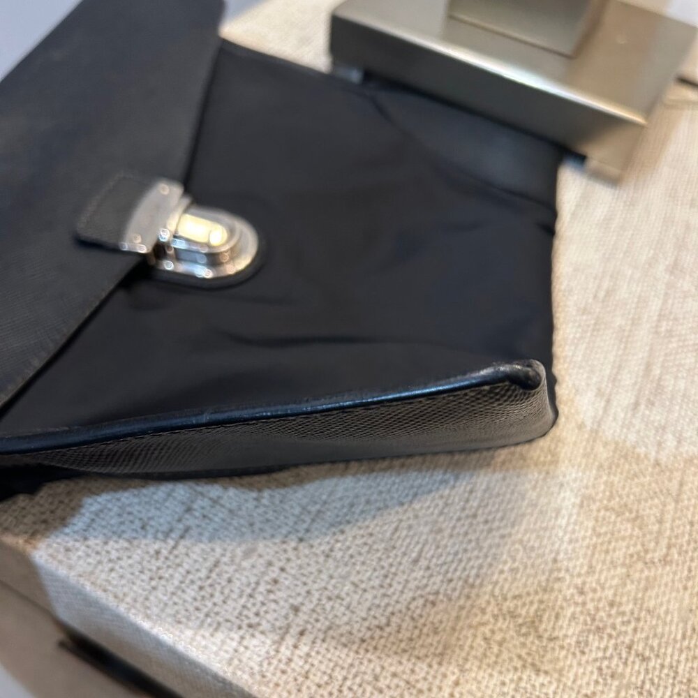 Prada Push Lock Portfolio Pouch in Saffiano Leather & Tessuto Nylon - Picture 12 of 12